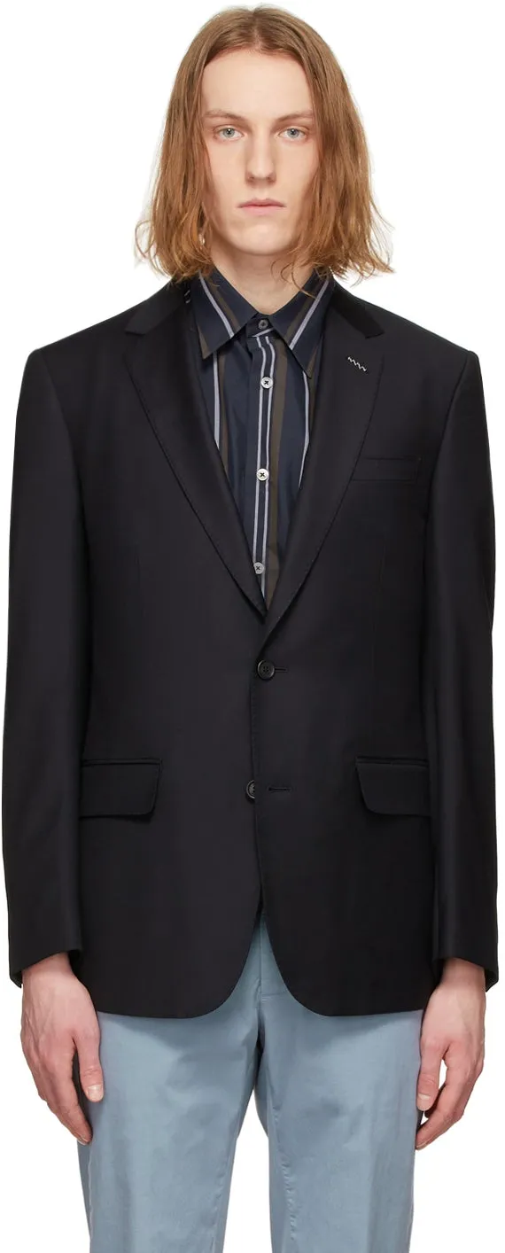 Dunhill Navy Wool Mayfair Blazer
