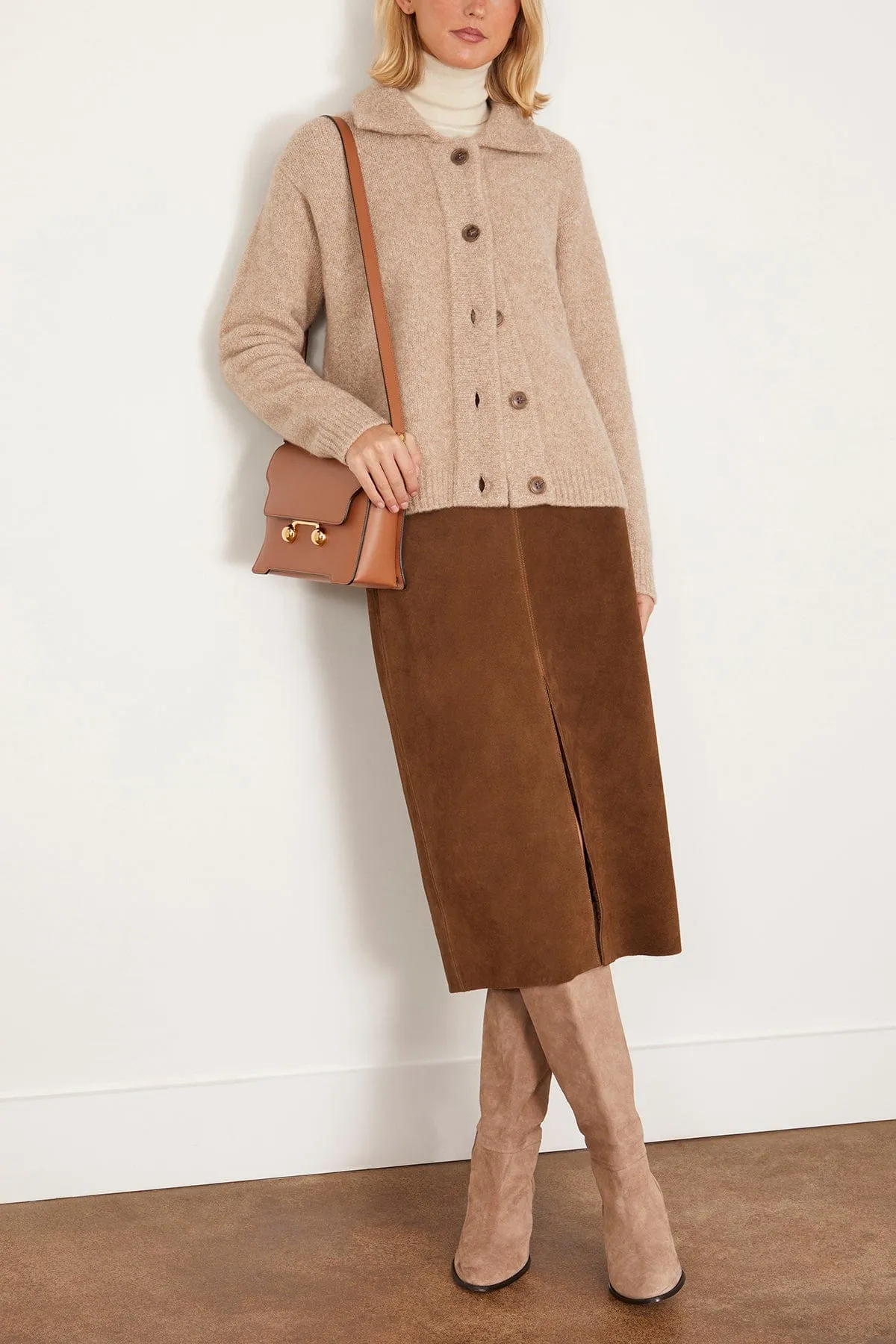 Edda Cardigan Jacket in Speckled Sand Bouclé