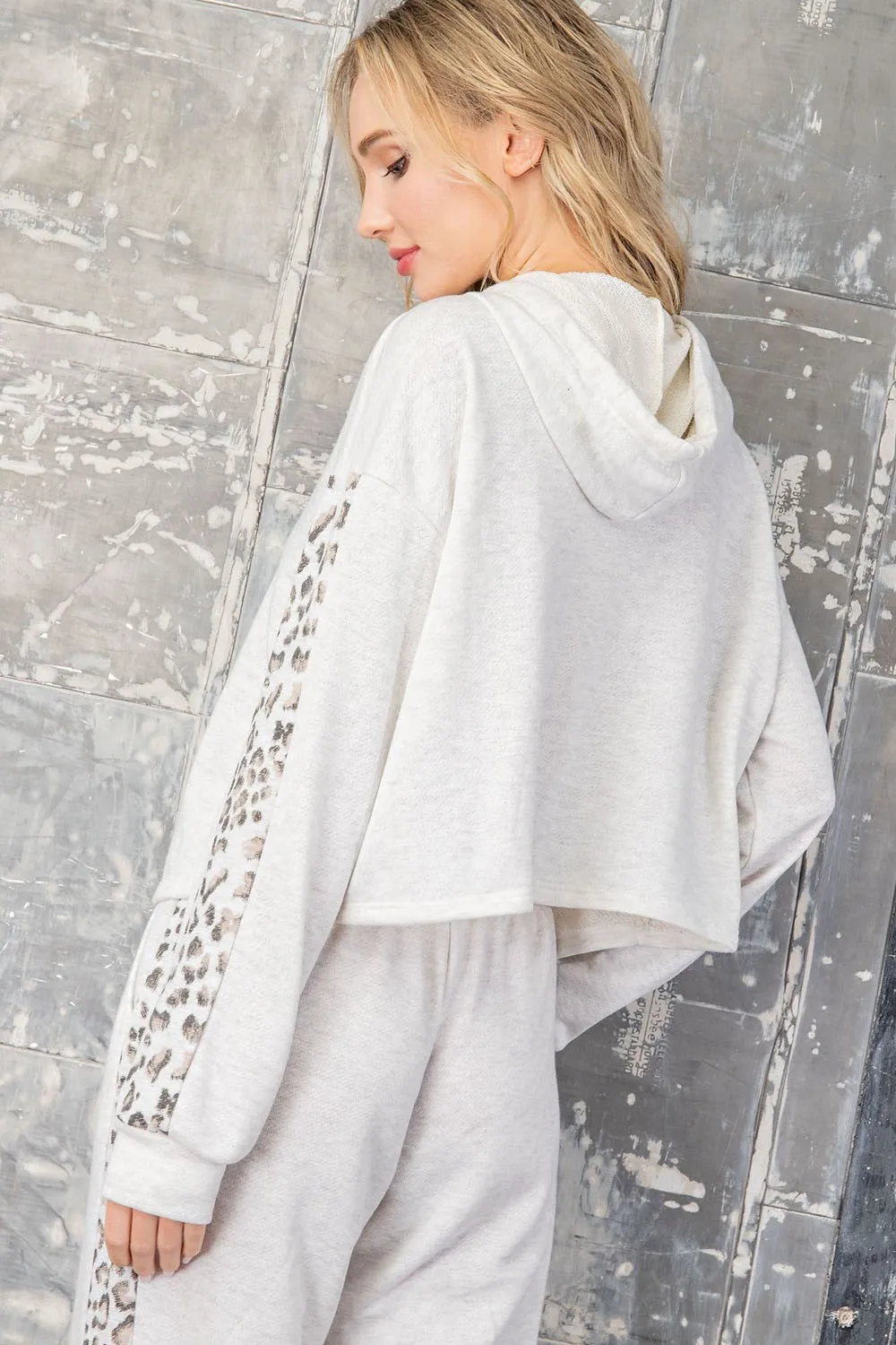 ee:some Hoodie Lounge Set with Leopard Detail
