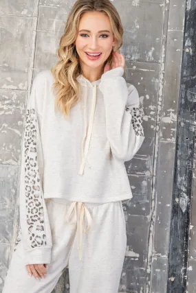 ee:some Hoodie Lounge Set with Leopard Detail