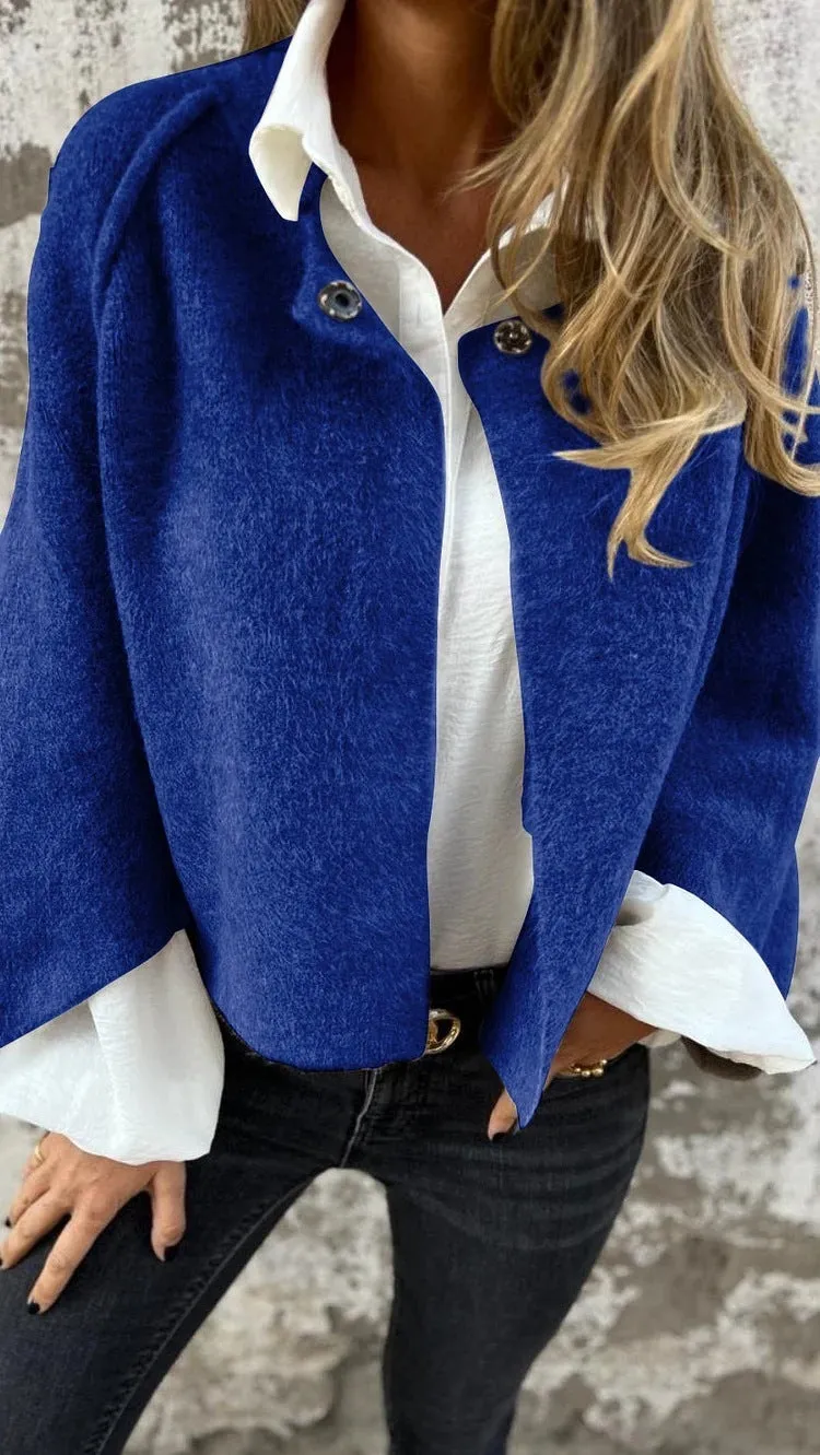 Elegant Cashmere  Cardigan with Batwing Sleeve