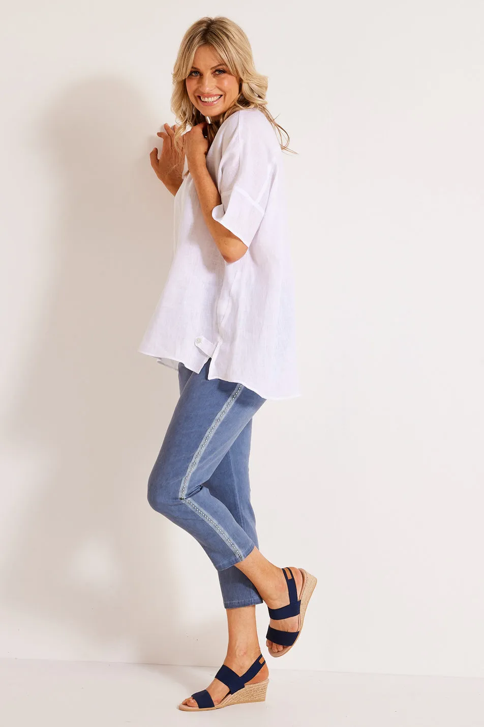 EMBELLISHED STRETCH PULL ON  PANT