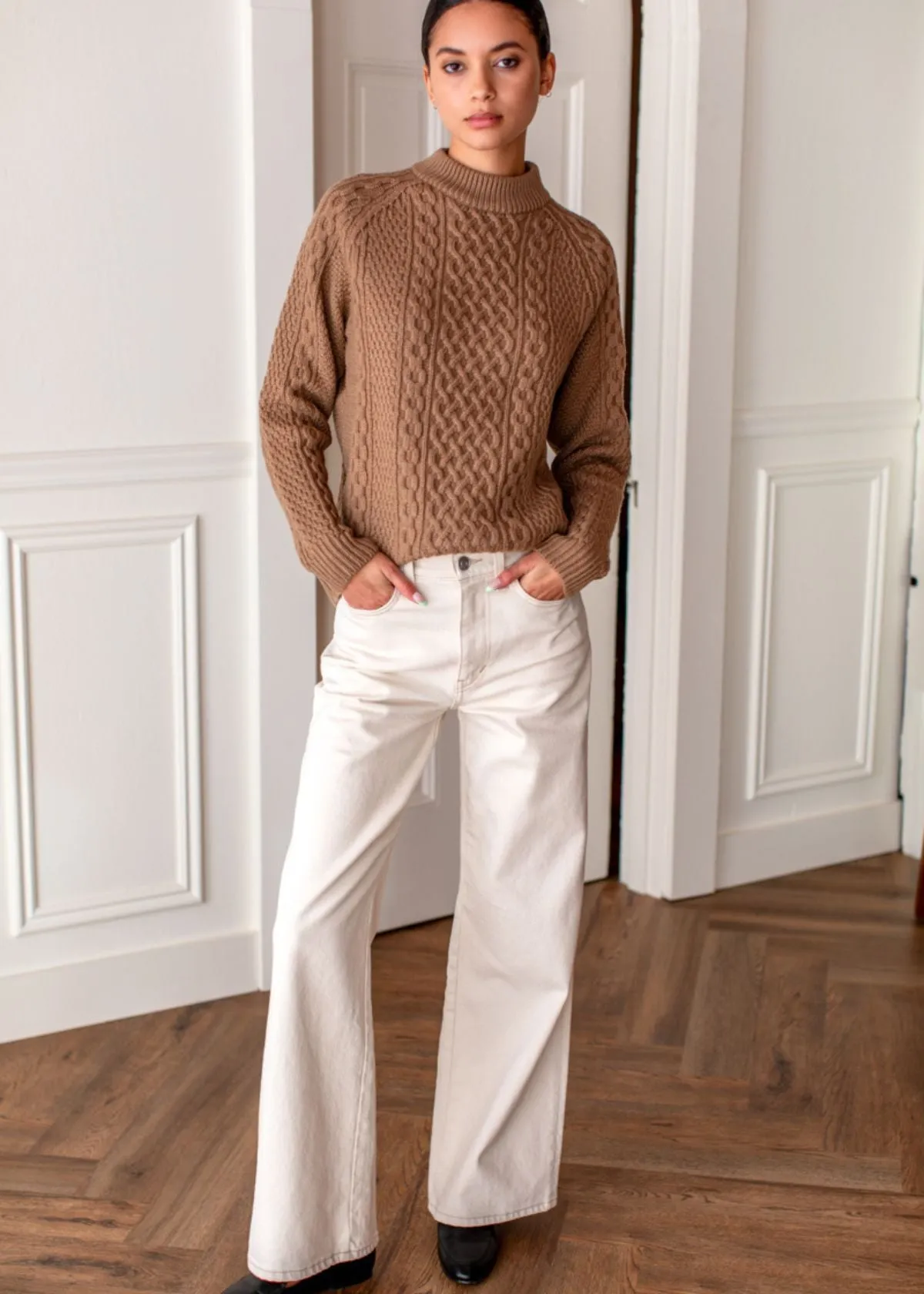 EMERSON FRY Fisherman Sweater - Camel