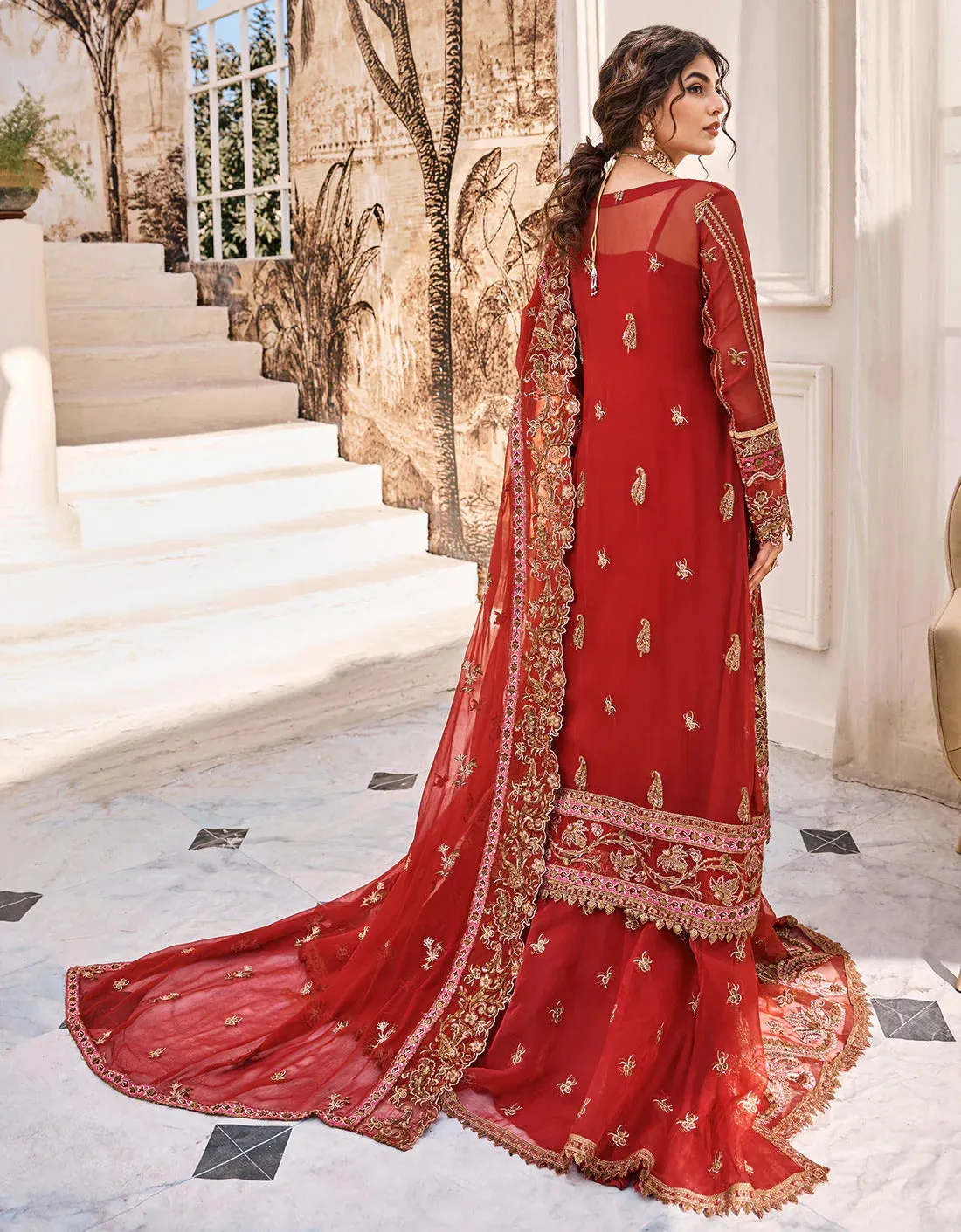 Eshaal by Emaan Adeel Unstitched 3 Piece Emb Organza Collection'2023-ESH-04