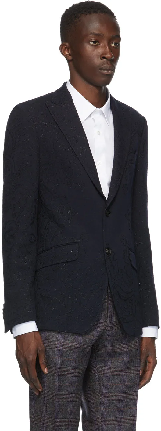 Etro Navy Paisley Blazer