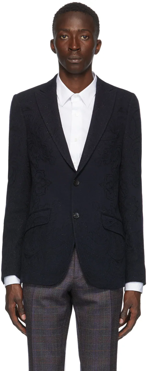 Etro Navy Paisley Blazer