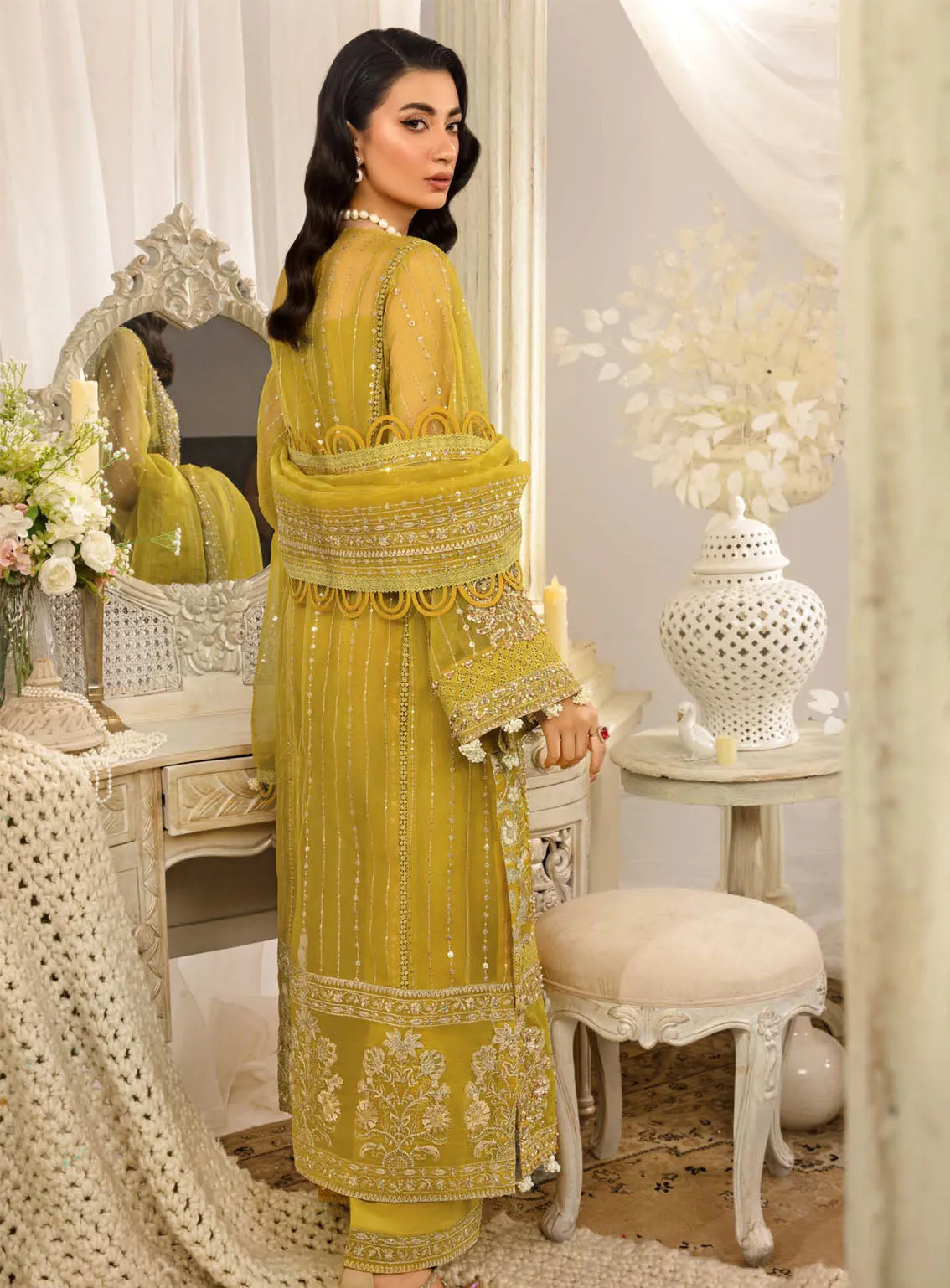 Evara By Elaf Embroidered Organza Suits Unstitched 3 Piece - EL24EV EFE-03 SUNLIT