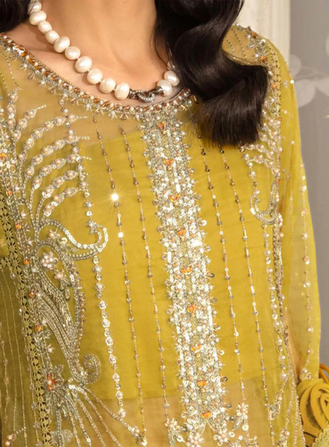 Evara By Elaf Embroidered Organza Suits Unstitched 3 Piece - EL24EV EFE-03 SUNLIT