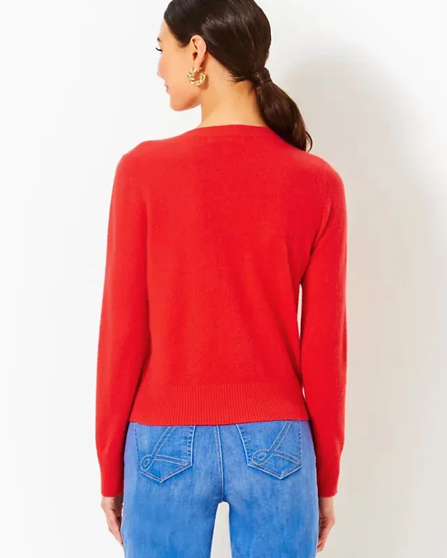 Fairley Cashmere Cardigan, Rococo Red