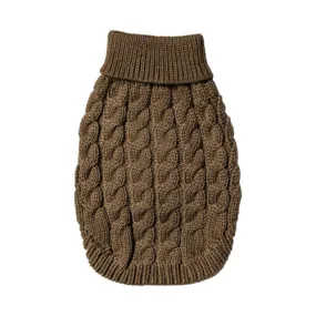 Fashion Pet Cosmo Chunky Cable Sweater Brown Extra Large