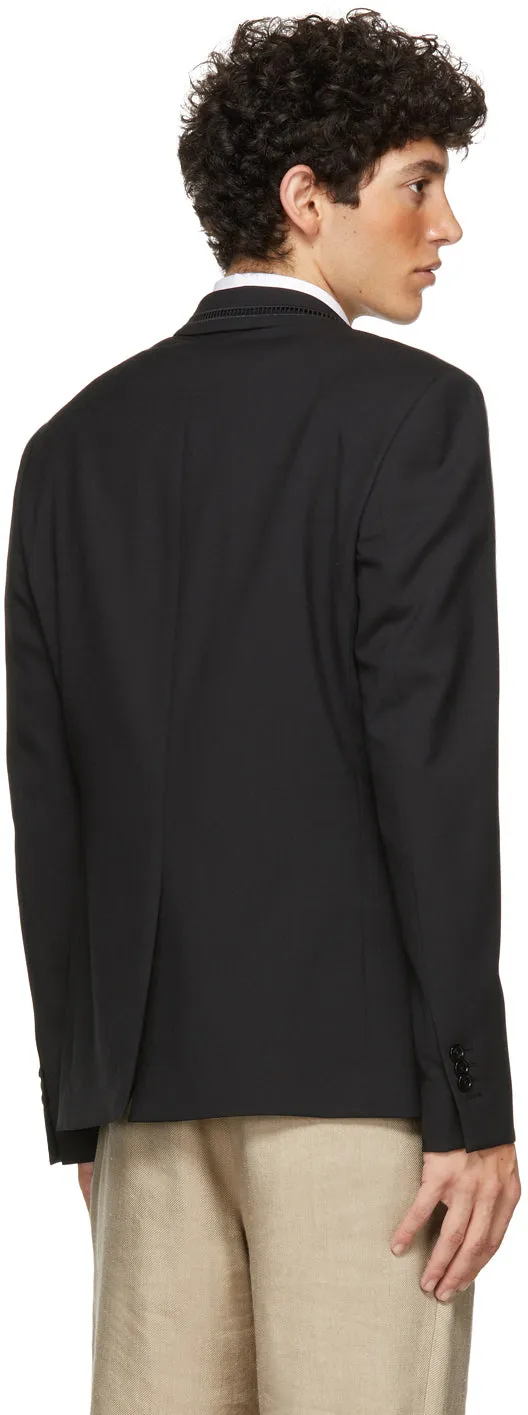 Fendi Black Wool Ã€ Jour Blazer