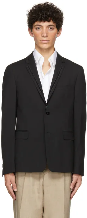 Fendi Black Wool Ã€ Jour Blazer