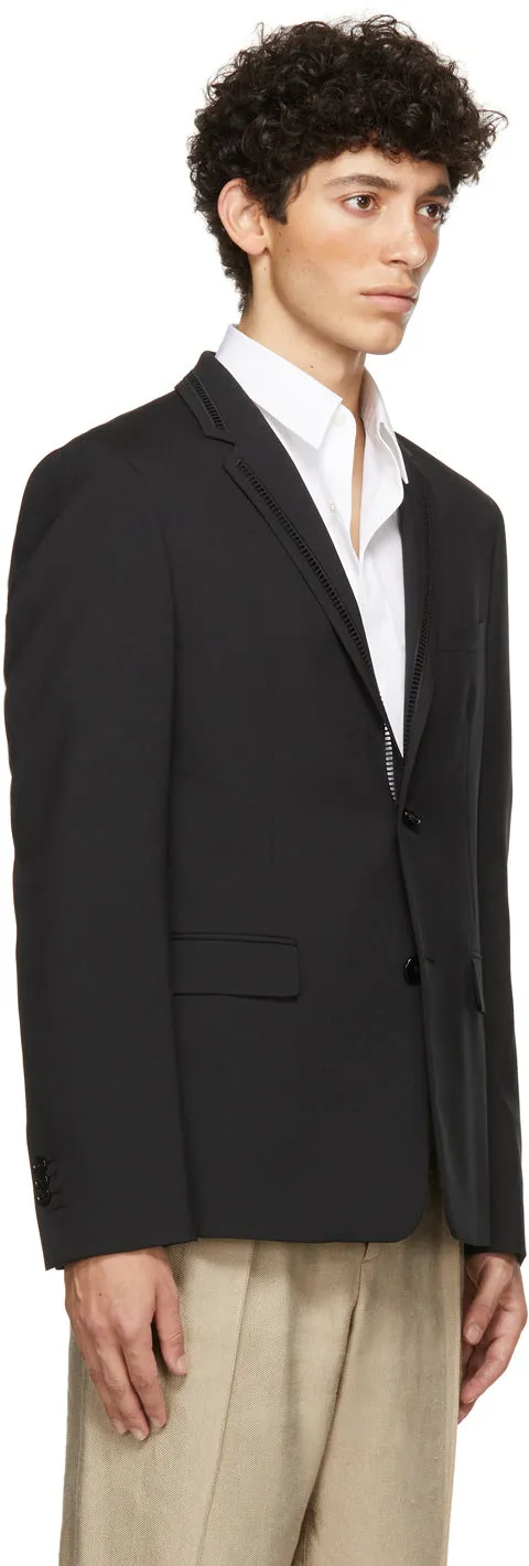 Fendi Black Wool Ã€ Jour Blazer