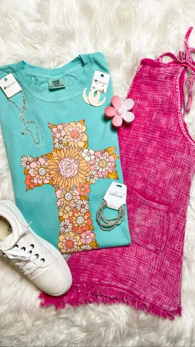 Floral Cross Tee