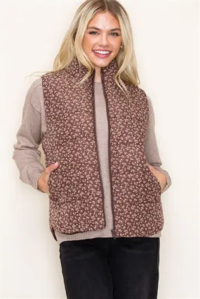 Floral Puffer Vests - FINAL SALE