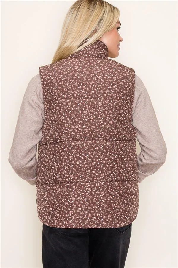 Floral Puffer Vests - FINAL SALE