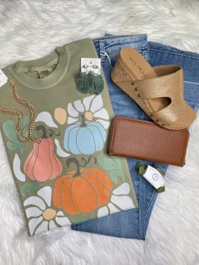 Floral Pumpkin Tee