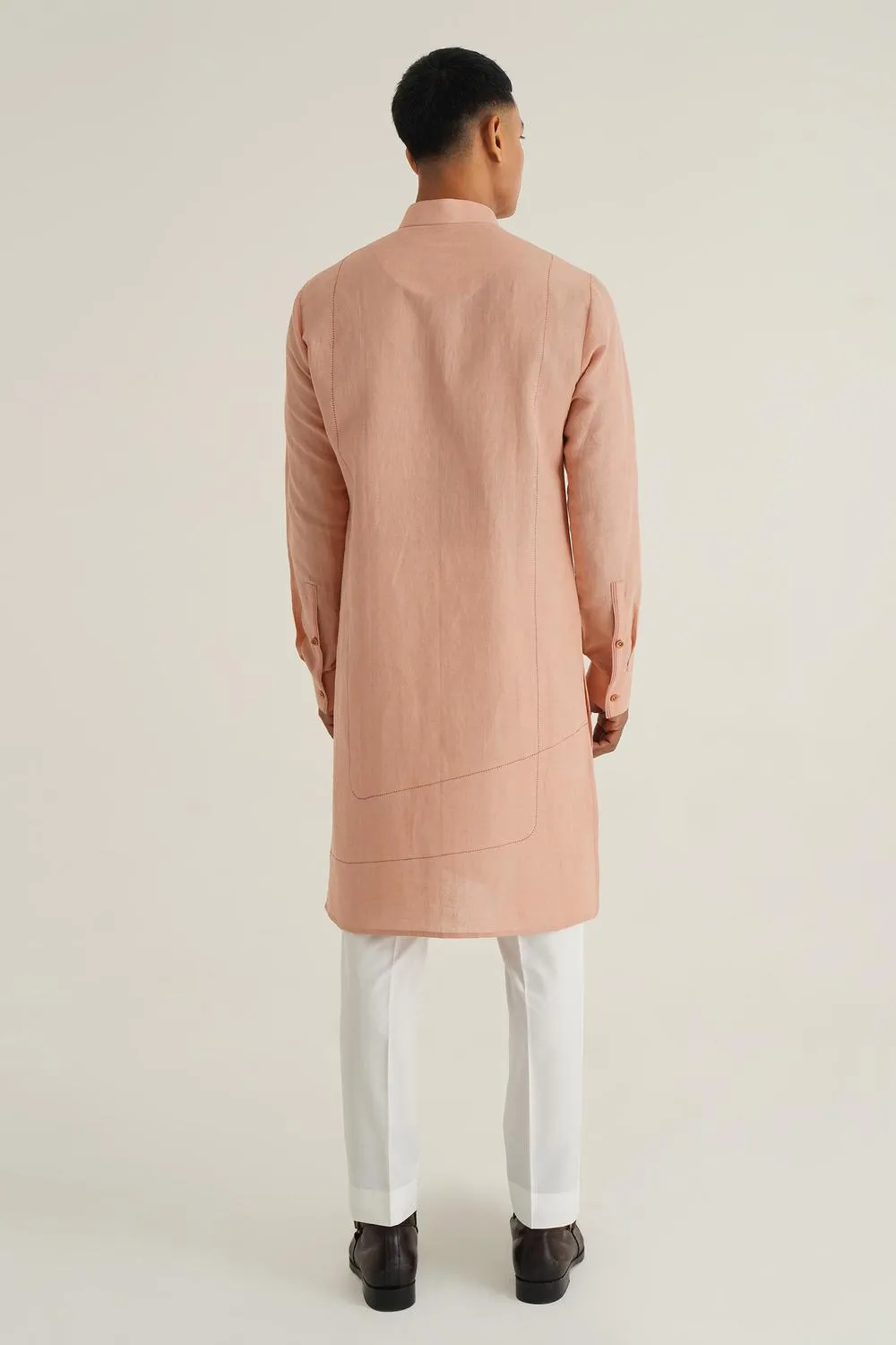 Front Open Handloom Kurta  Set