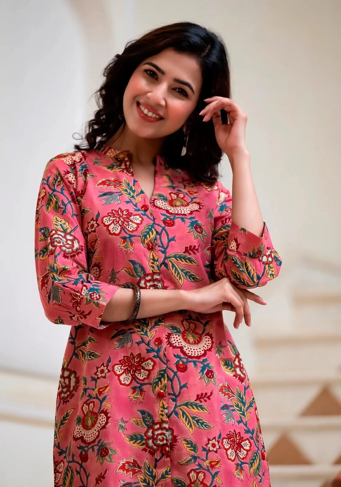 GRECIILOOKS Women's Rayon Casual Standard Length Co-Ord Set (GL-WD1729&TR820_Pink_XL)