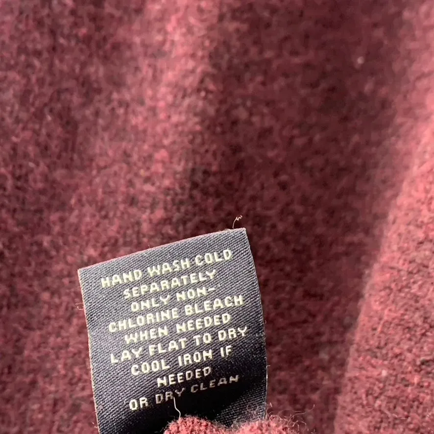 HART SCHAFFNEER MARX Men's Burgundy Extra Fine Merino Wool Crewneck Sweater SZ L