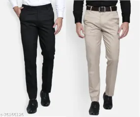 HAUL CHIC'S BLACK, CREAM FORMAL TROUSER