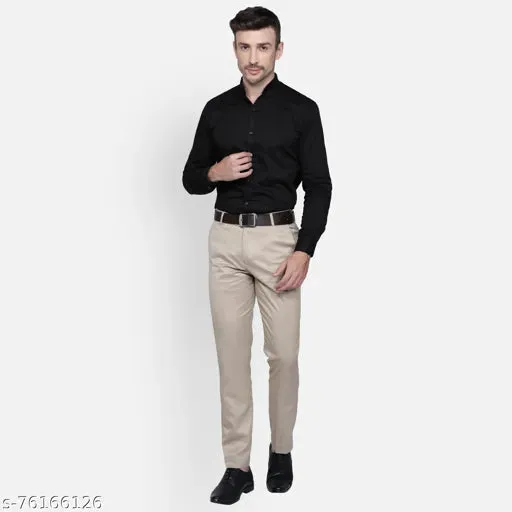 HAUL CHIC'S BLACK, CREAM FORMAL TROUSER