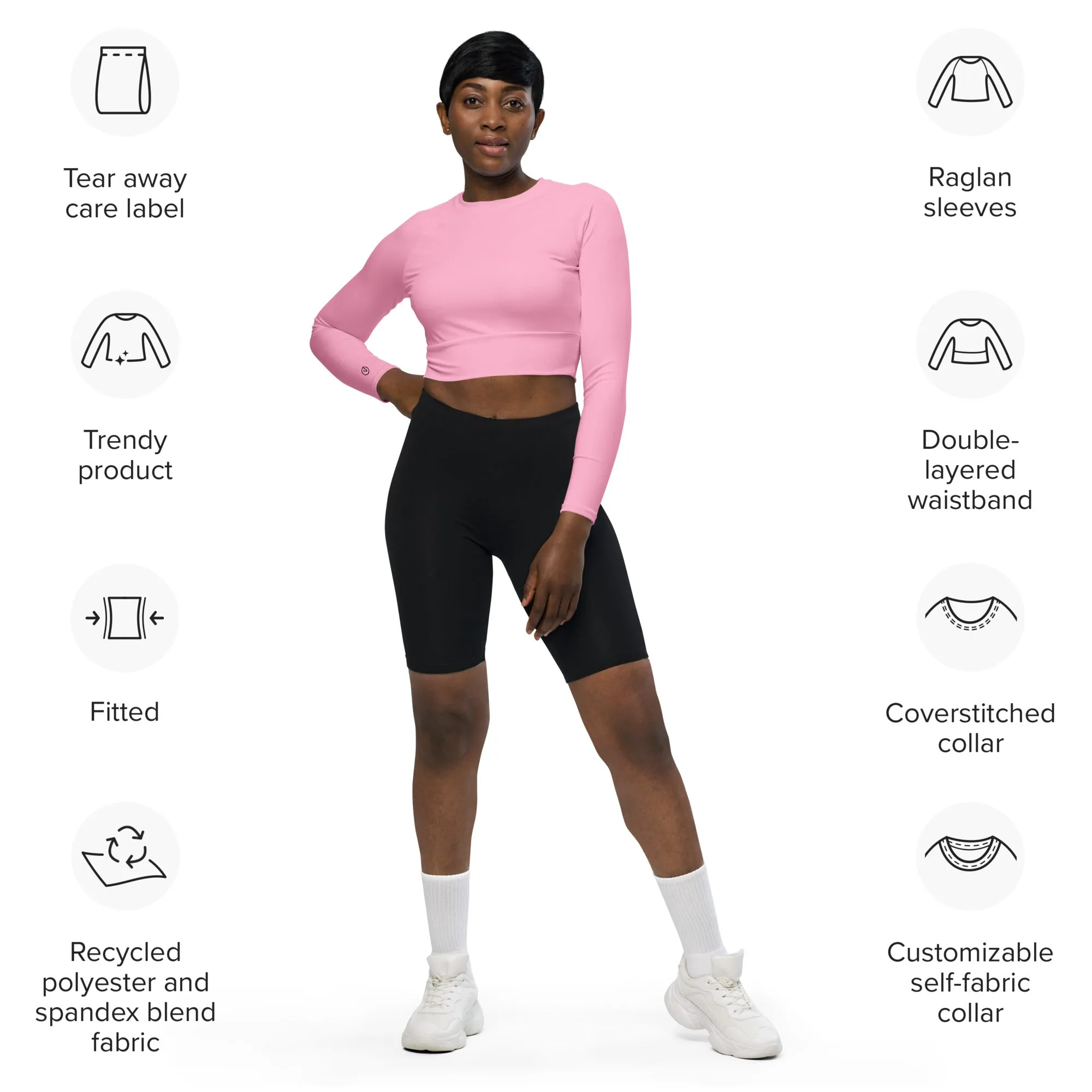 Humble Sportswear™ Blush Pink Compression Crop Top