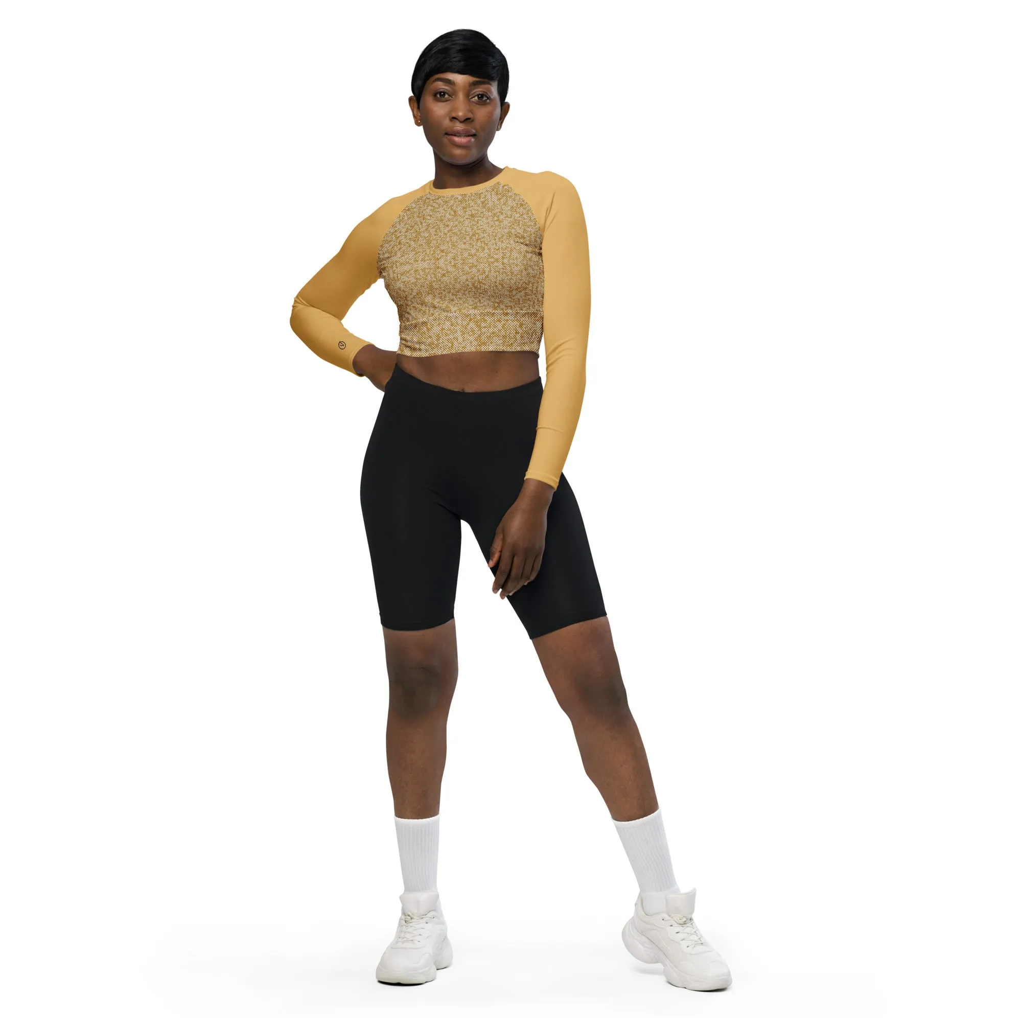 Humble Sportswear™ Pattens Beige Compression Crop Top