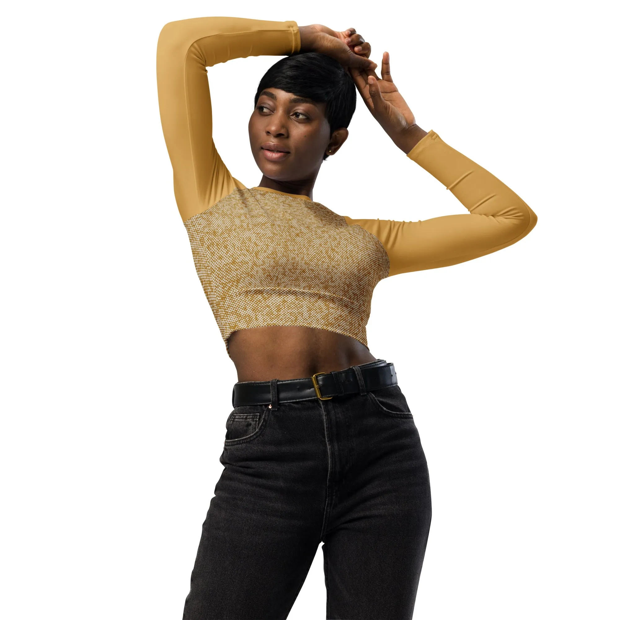 Humble Sportswear™ Pattens Beige Compression Crop Top