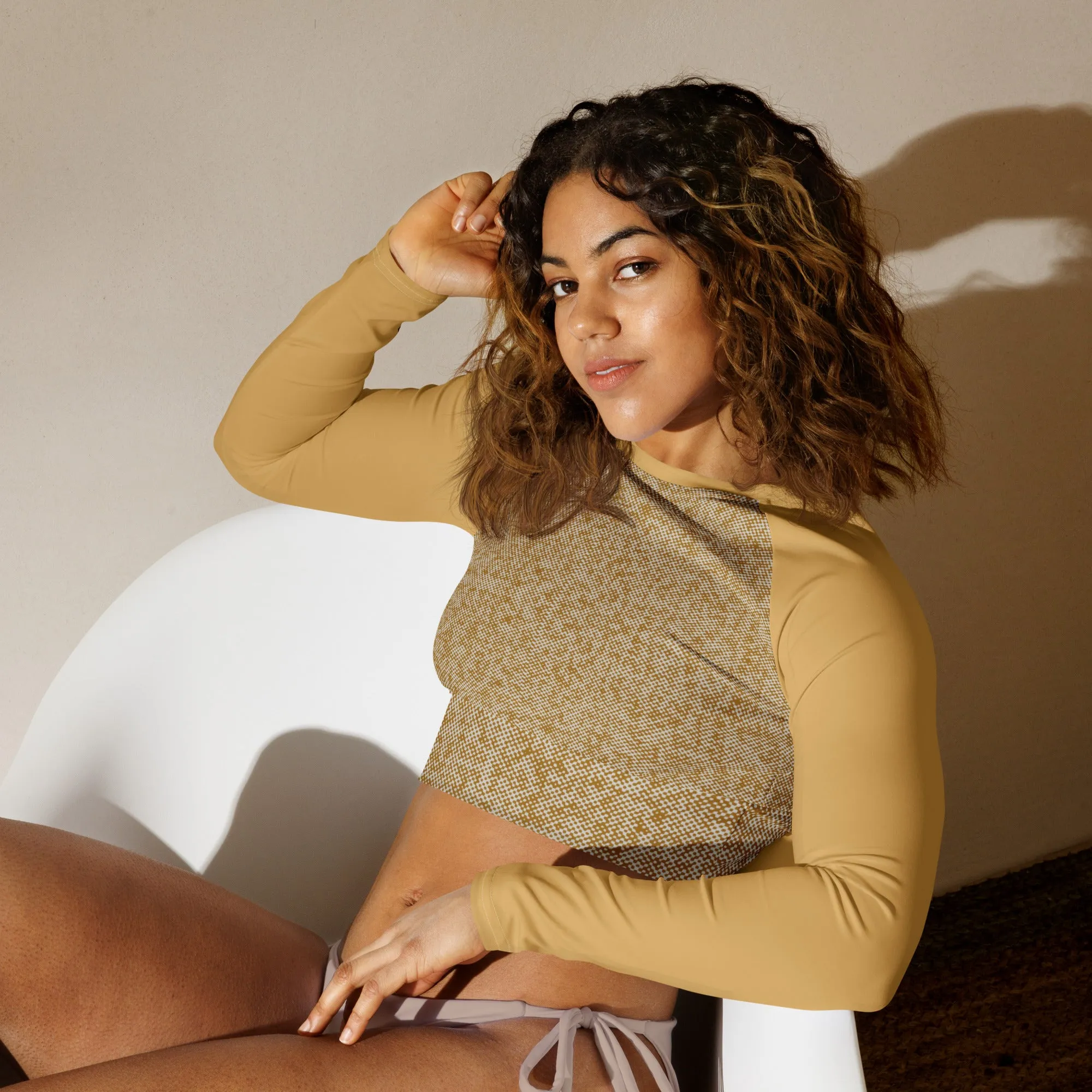 Humble Sportswear™ Pattens Beige Compression Crop Top