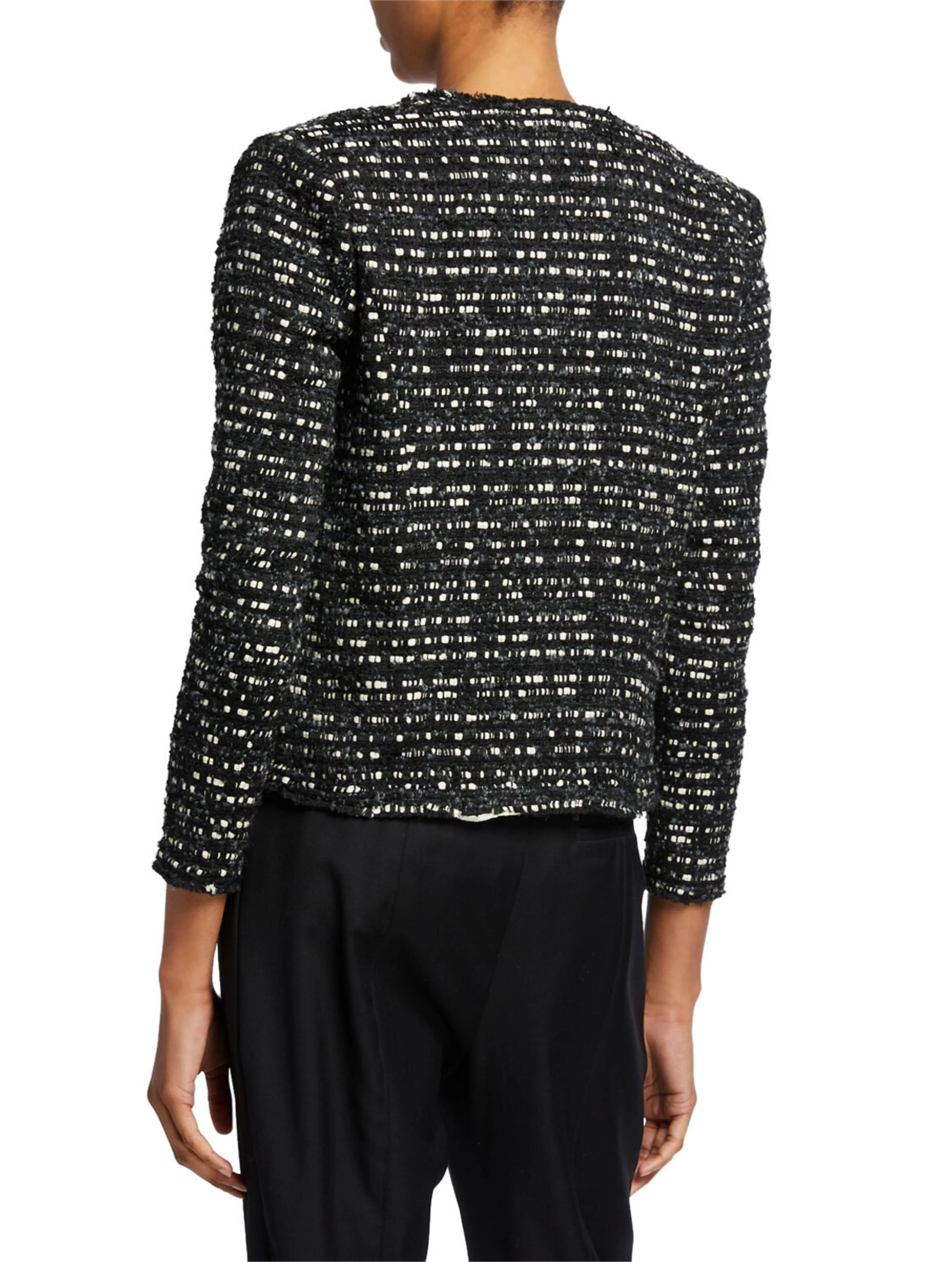 IRO - MAMASPE TWEED JACKET IN BLACK - SZ 42 (FIT AU 12)