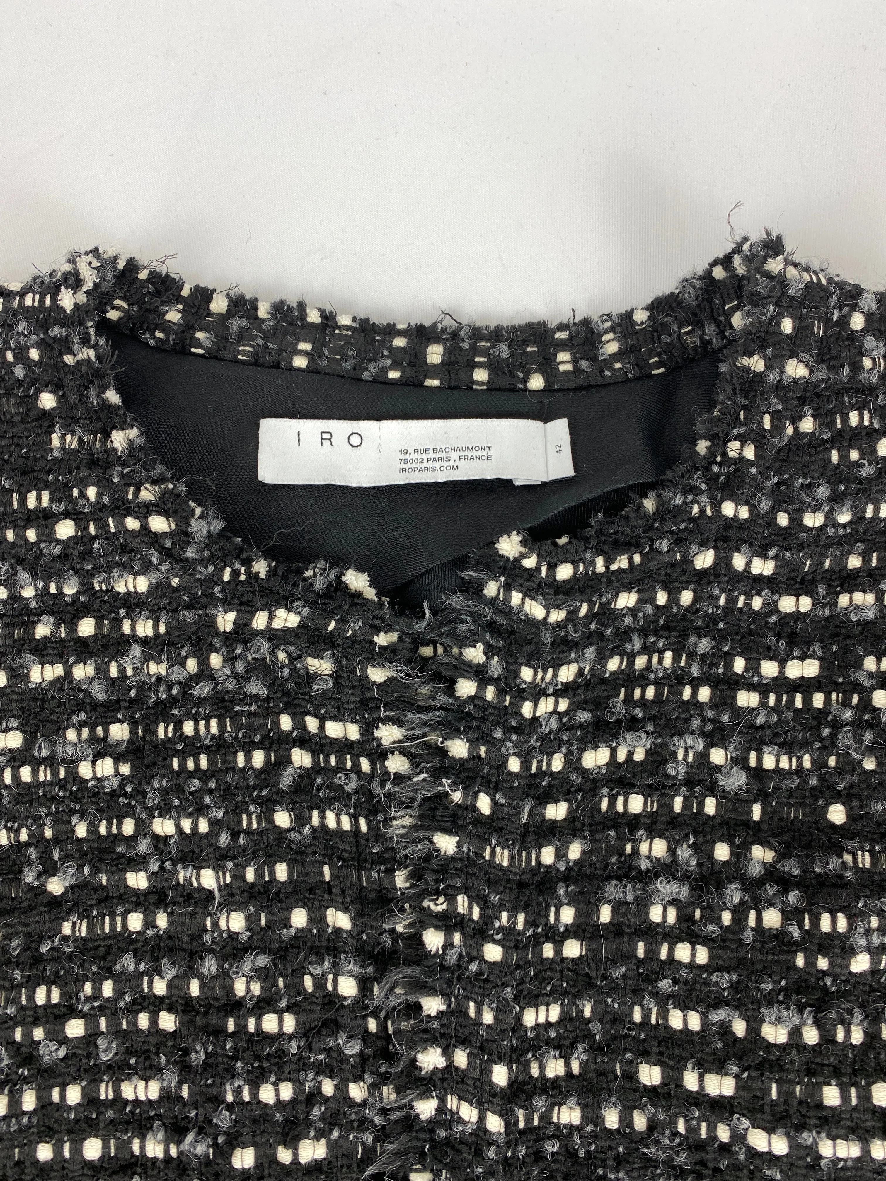 IRO - MAMASPE TWEED JACKET IN BLACK - SZ 42 (FIT AU 12)