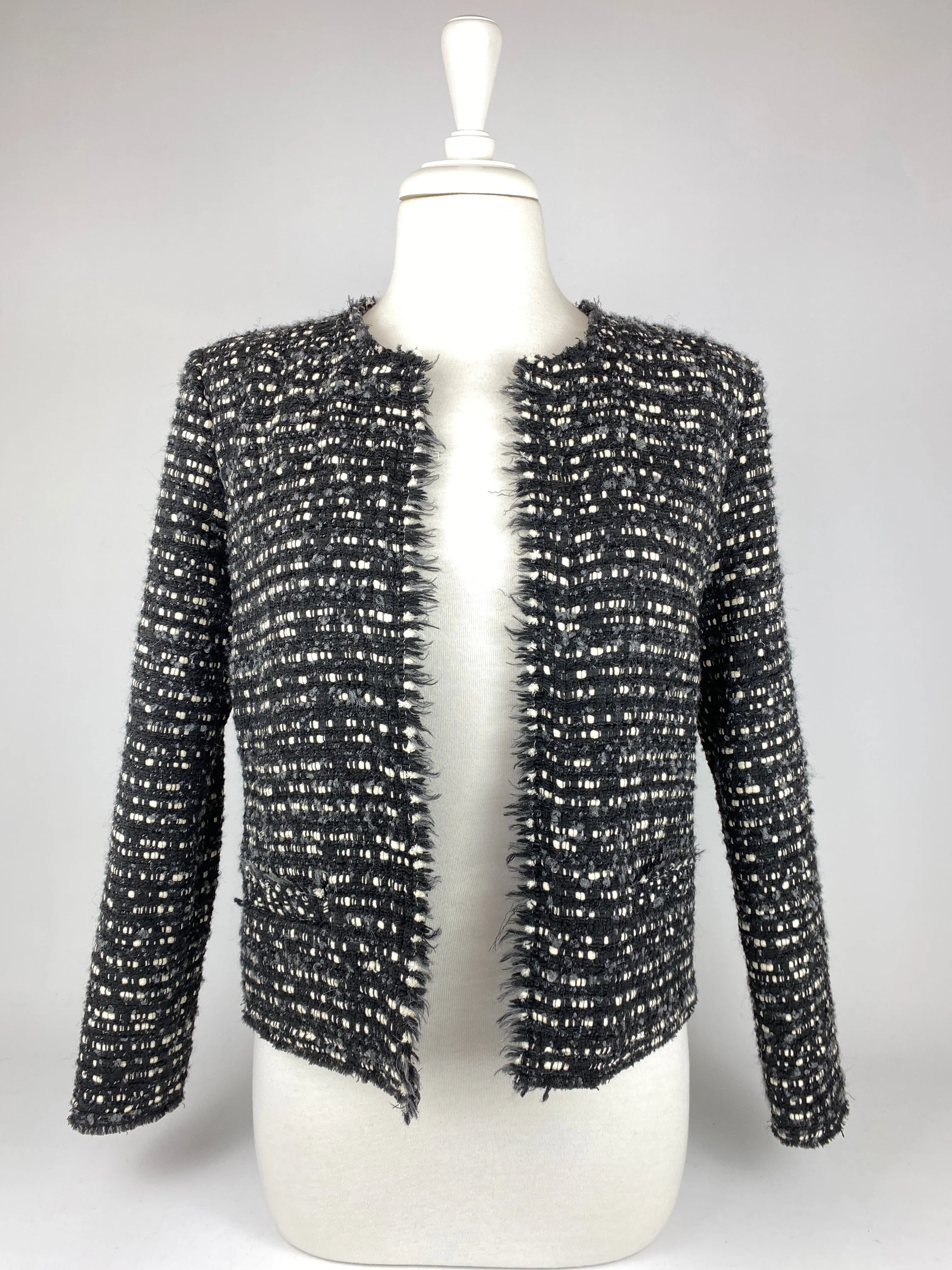 IRO - MAMASPE TWEED JACKET IN BLACK - SZ 42 (FIT AU 12)