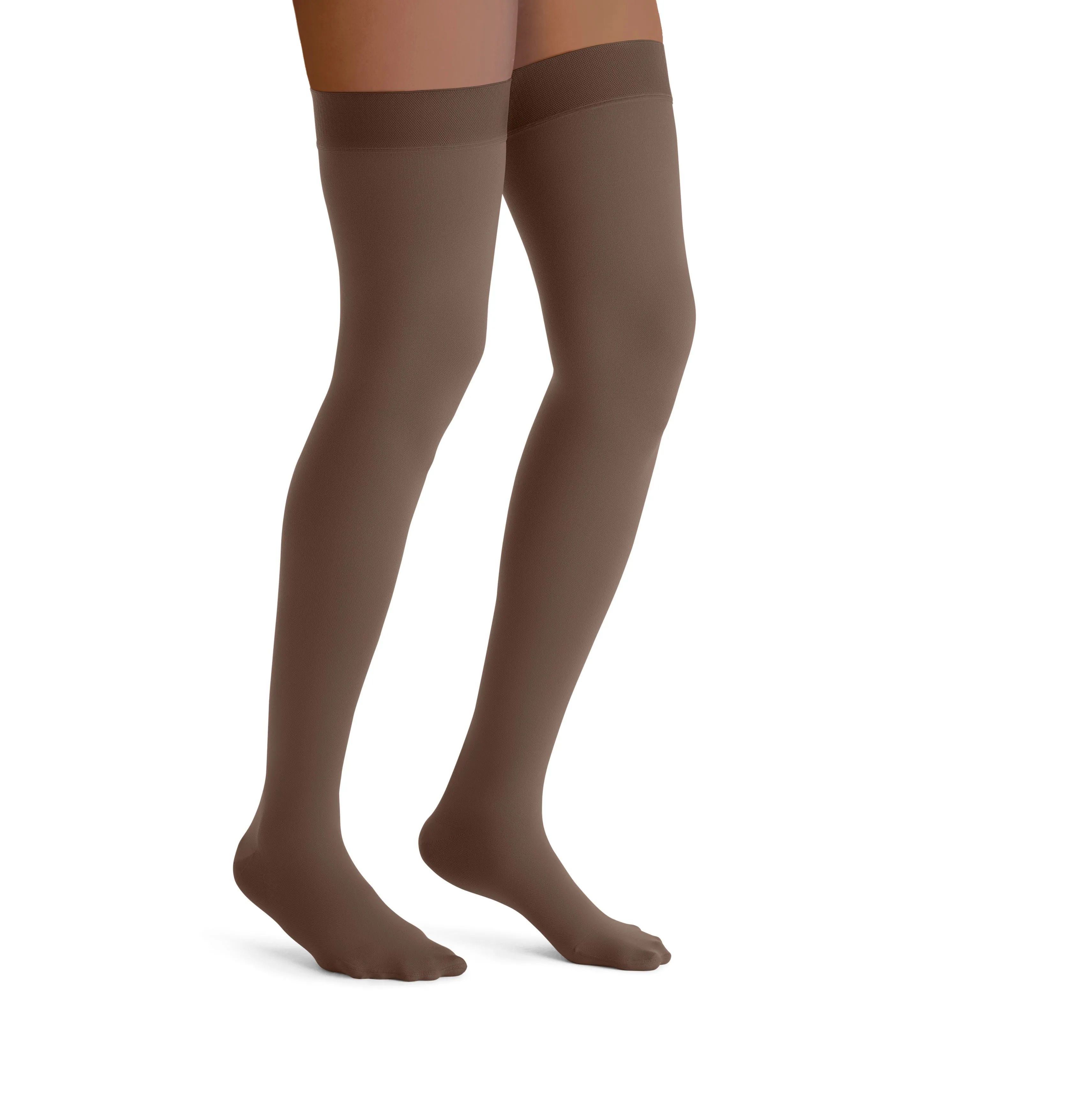 JOBST Opaque Compression Stockings 20-30 mmHg Thigh High Silicone Dot Band Closed Toe