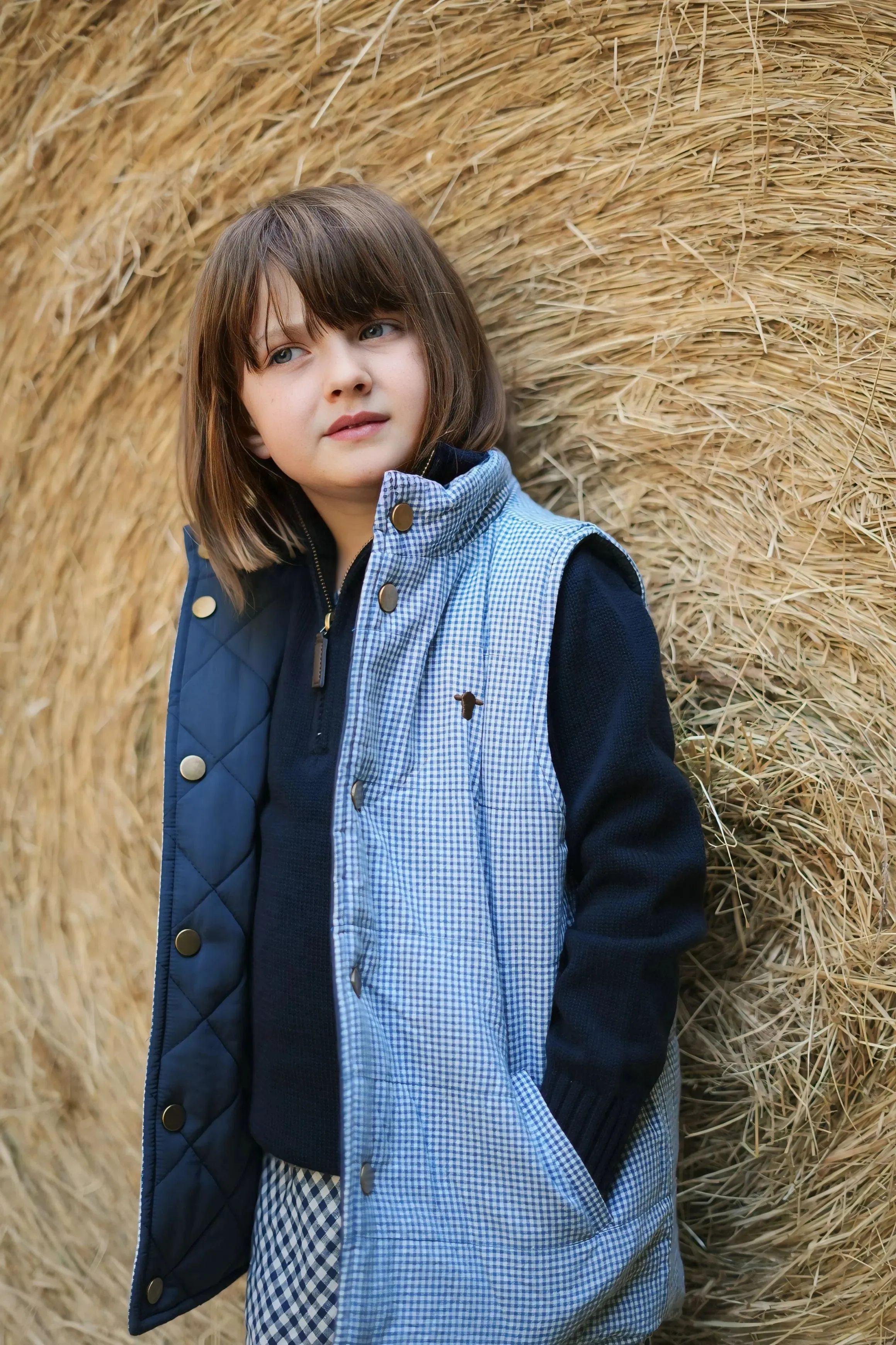 Jubee & Co Sawyer Vest (Gingham/Navy)