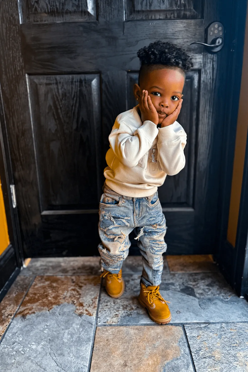 Kids Paradise Tonal Crewneck Sweatshirt (Bone)