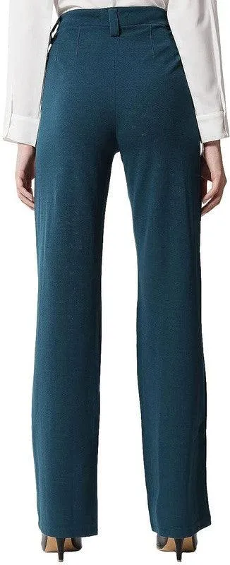 KV Fashion Regular Fit Women Aqua Grey Trousers