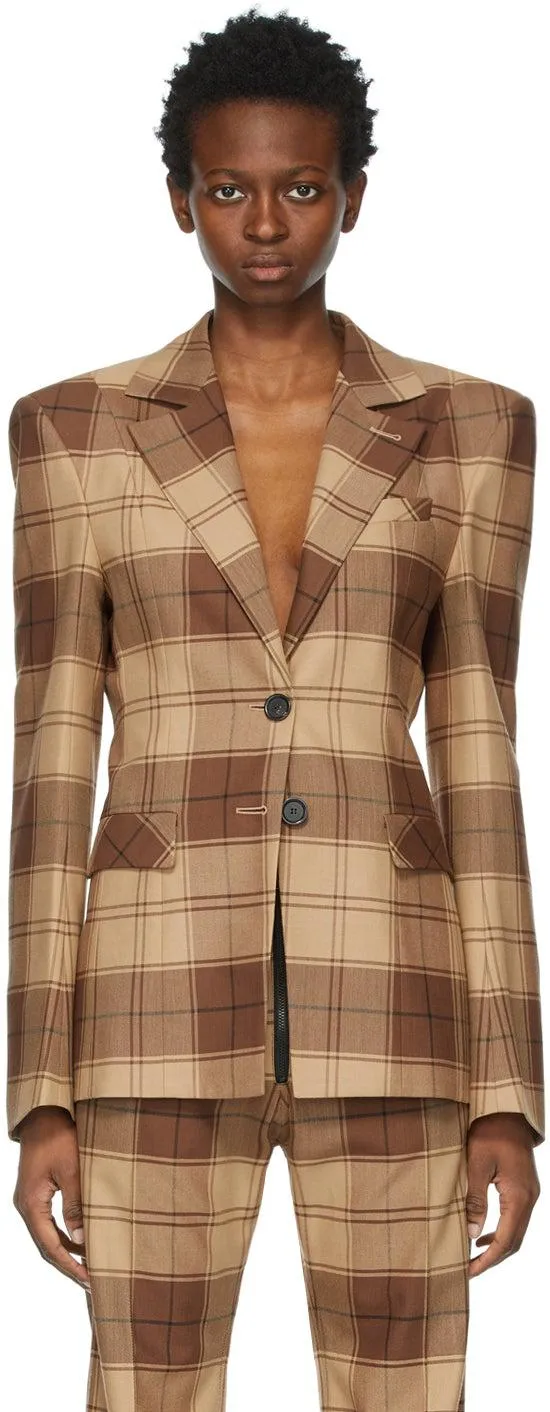 Kwaidan Editions Brown Plaid Blazer