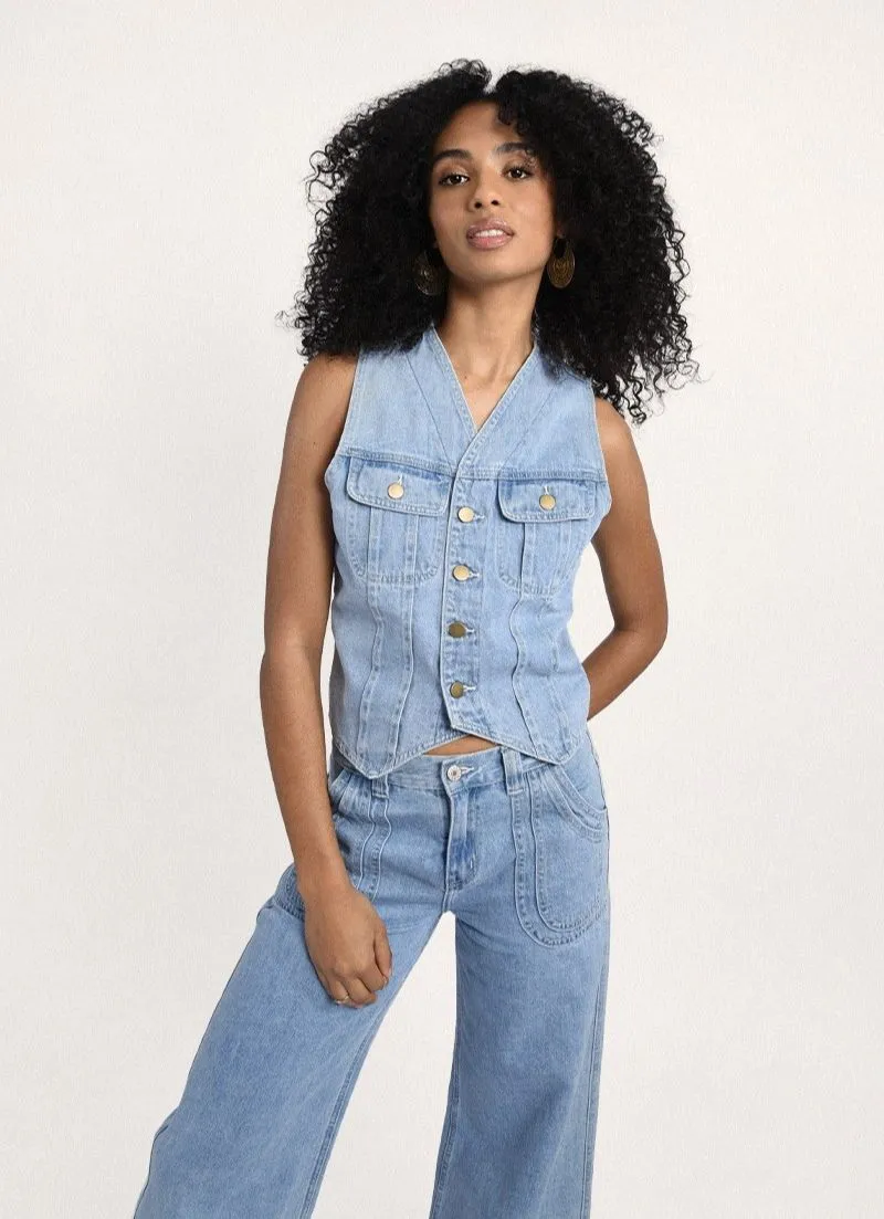 Lela Denim Waistcoat