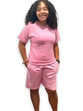 Light Pink Adult Short Set