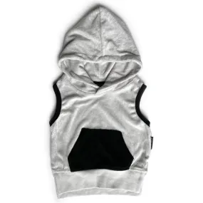 Little Bipsy Terry Cloth Sleeveless Hoodie - Monochrome