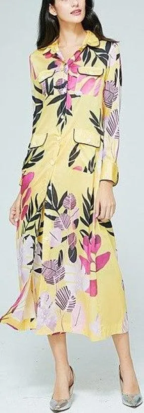 Long Floral-Print Pajama Top and Cropped Pant set