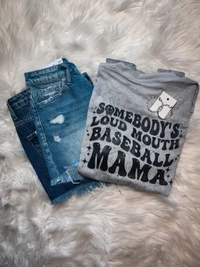 Loud Mouth Baseball Mama Tee