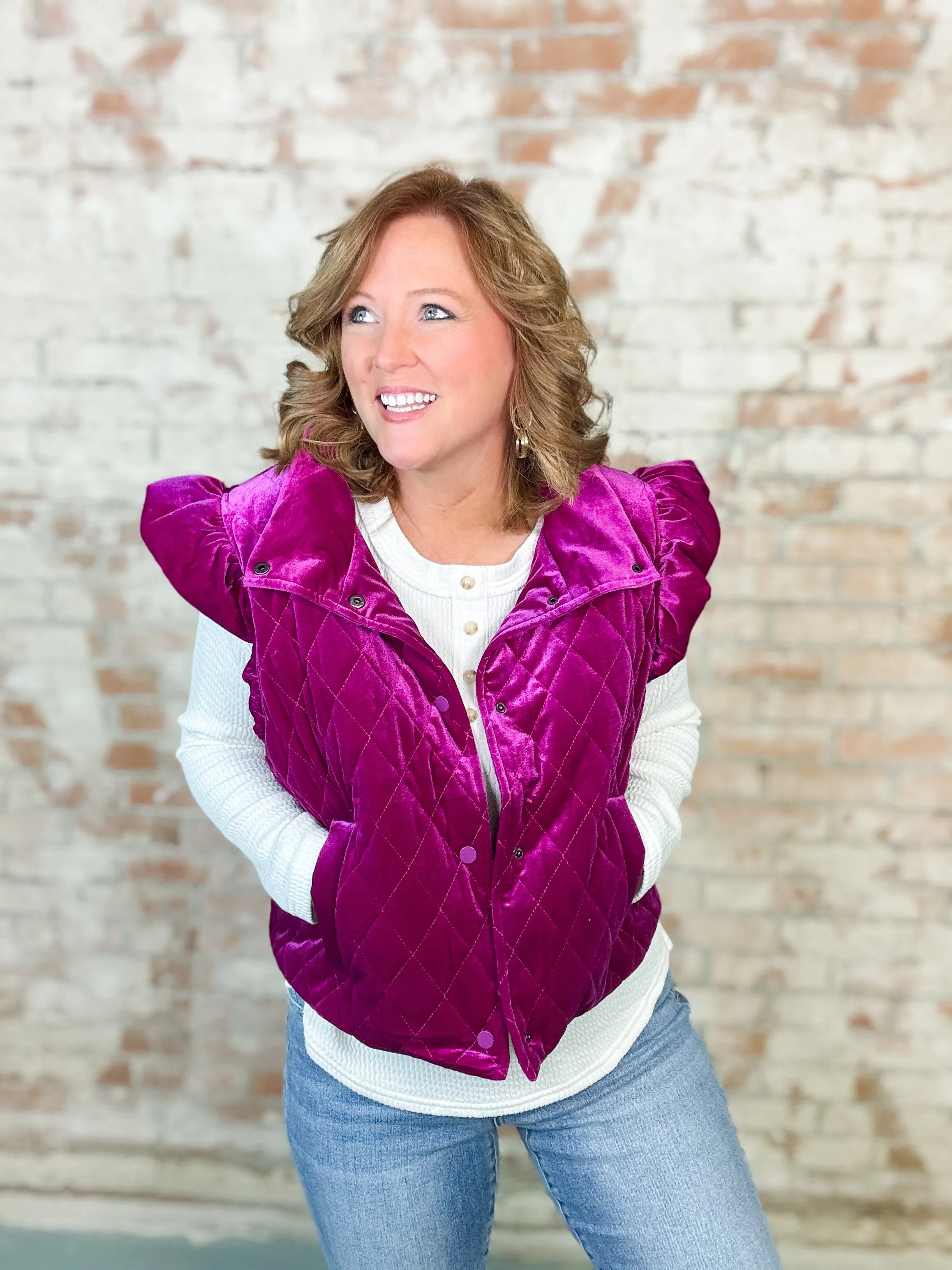 Lynda Vibrant Velvet Vest