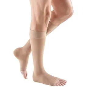 Mediven Plus Calf with Silicone Band, 20-30, Open Toe, Beige, Size 4
