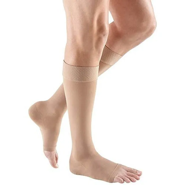 Mediven Plus Calf with Silicone Band, 20-30, Open Toe, Beige, Size 4