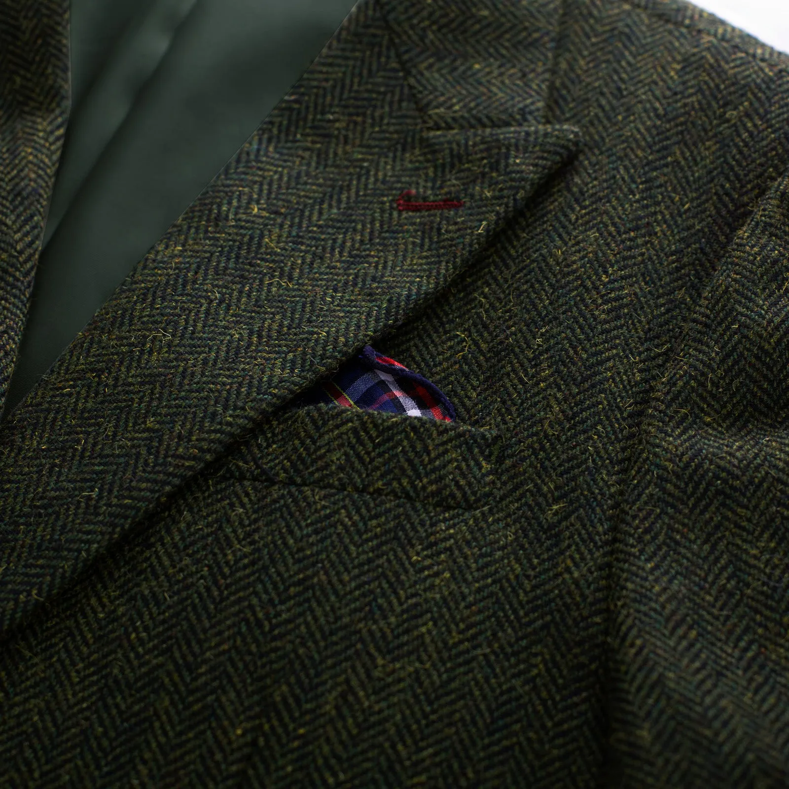 Men's Herringbone Two Button Blazer British Wool Blend Vintage Sport Coats