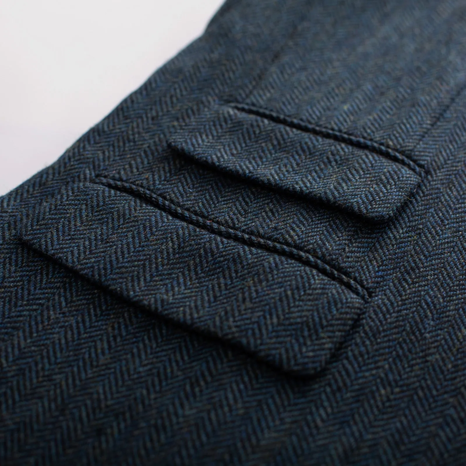 Men's Herringbone Two Button Blazer British Wool Blend Vintage Sport Coats