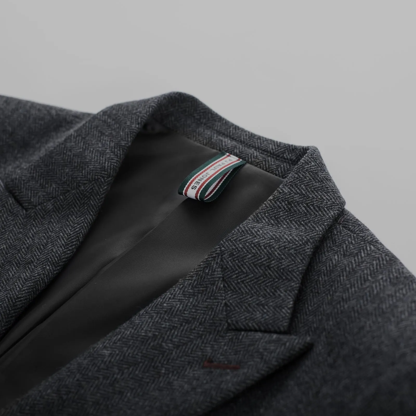 Men's Herringbone Two Button Blazer British Wool Blend Vintage Sport Coats