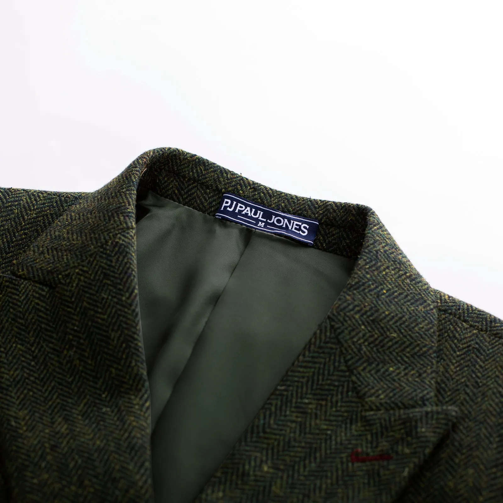 Men's Herringbone Two Button Blazer British Wool Blend Vintage Sport Coats